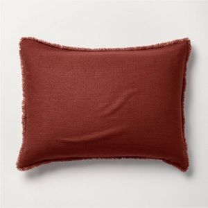 New Casaluna Pillow Sham Linen Blend Heavyweight King Dark Clay
